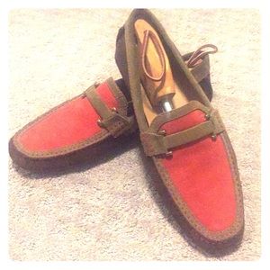 Multi colored suede loafers
